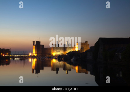 Paysage de nuit de courts de BANGOR CHÂTEAU Banque D'Images