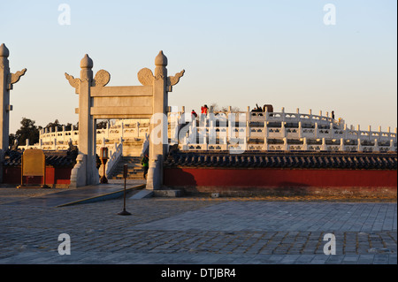 Temple du Ciel Park .' l'Autel Circulaire Mound'. Beijing, Chine Banque D'Images