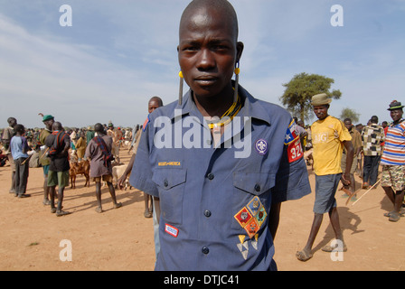 Karamoja en Ouganda de Kotido, peuple Karimojong, tribu pastorale, marché aux bestiaux Banque D'Images