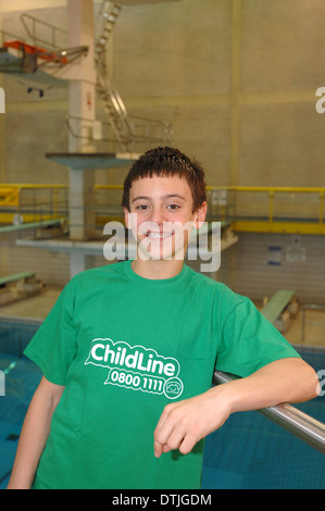 Champion olympique Diver Tom Daley à très jeune et fraîche. Banque D'Images