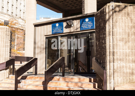 Saint Andrew's Plaza, Silvio J. Mollo Immeuble fédéral et Bureau du Procureur des États-Unis du district sud de New York, NYC Banque D'Images