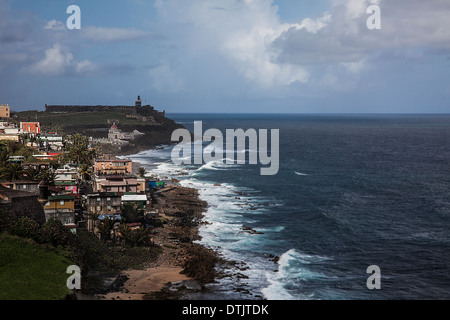 El Morro, vu de San Cristobal à Old San Juan, Puerto Rico Banque D'Images
