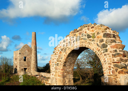 L'ancienne mine d'étain papulo-Peevor à Radnor près de Redruth en Cornouailles, Royaume-Uni Banque D'Images