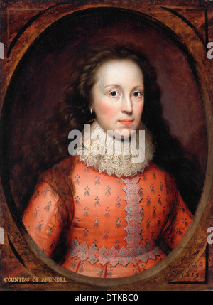Cornelis Janssens van Ceulen, Portrait d'une femme, traditionnellement identifié comme la comtesse d'Arundel 1619 Huile sur panneau. Banque D'Images