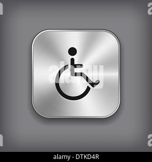 Icône désactivée - metal bouton app avec ombre Banque D'Images