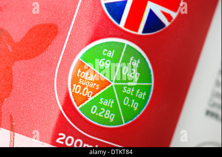 Sainsbury's écrémé avec signes / logos du système de feux de circulation et la British Union jack Banque D'Images