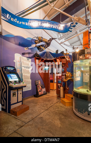 À l'intérieur de l'Estuarium, Dauphin Island, Alabama. Banque D'Images