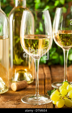 Refreshring dans un verre de vin blanc sur un arrière-plan Banque D'Images