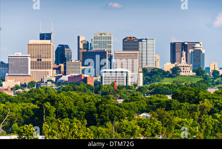 Nashville, Tennessee, USA sur le centre-ville. Banque D'Images