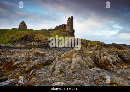 Dunure château sur la côte d'Ayrshire, en Écosse. Banque D'Images