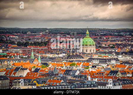 Copenhague, Danemark cityscape à l'église de marbre. Banque D'Images