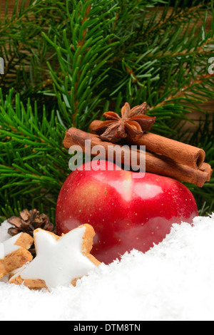 Pomme et cannelle Banque D'Images