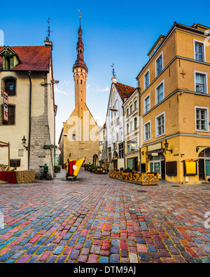 Tallinn, Estonie vieille ville à l'ancien hôtel de ville. Banque D'Images