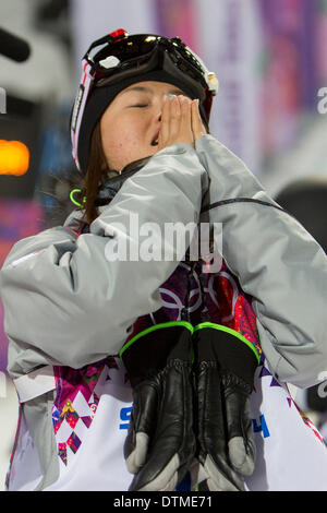 Rosa Khutor, Sochi, Russie. Feb 20, 2014. Ayana Onozuka du Japon à skis féminin Jeux Olympiques d'hiver de 2014, halfpipe, Rosa Khutor Extreme Park, Sochi, Crédit : Action Plus Sport/Alamy Live News Banque D'Images