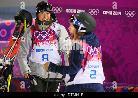 Sochi, Russie. Feb 20, 2014. Ayana Onozuka (JPN) Ski acrobatique : halfpipe ski féminin à 'final' ROSA KHUTOR Parc extrême pendant la SOTCHI Jeux Olympiques d'hiver de 2014 à Sotchi, Russie . Credit : Yusuke Nakanishi/AFLO SPORT/Alamy Live News Banque D'Images