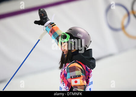 Sochi, Russie. Feb 20, 2014. Manami Mitsuboshi (JPN) Ski acrobatique : halfpipe ski féminin de qualification en 'Rosa Khutor' Extreme Park pendant la SOTCHI Jeux Olympiques d'hiver de 2014 à Sotchi, Russie . Credit : Yohei Osada/AFLO SPORT/Alamy Live News Banque D'Images
