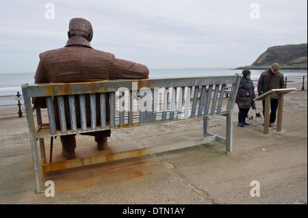 Freddie Gilroy & les traînards Belsen sculpture à North Beach, à Scarborough, North Yorkshire Angleterre UK Banque D'Images