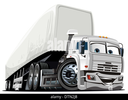 Cartoon Semi Truck Banque D'Images