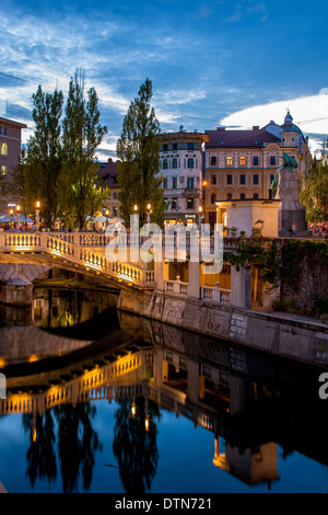 Capitale slovène avec charme et l'harmonie des jeunes de l'architecture magnifique Banque D'Images