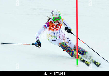 Sochi, Russie. 21 févr. 2014. La République tchèque Sarka Strachova photographié au cours de slalom femmes . (CTK Photo/Roman Vondrous) Credit : CTK/Alamy Live News Banque D'Images