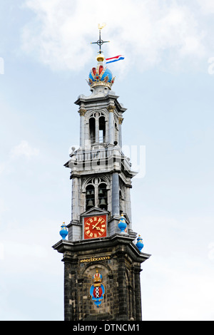 Tour de la Westerkerk à Amsterdam aux Pays-Bas Banque D'Images