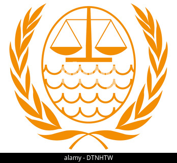 Logo du Tribunal international du droit de la mer TIDM avec siège à Hambourg. Banque D'Images