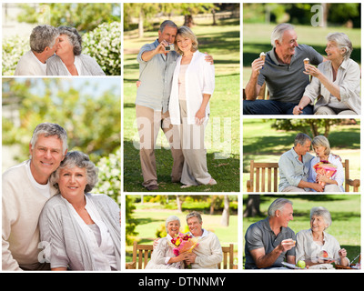 Collage d'un couple dans un parc Banque D'Images