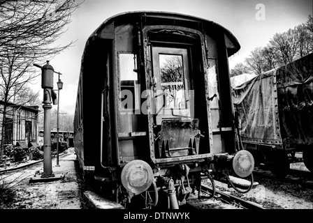 Ancien wagon de chemin de fer désaffectée Banque D'Images