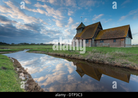 L'église St Thomas à Becket, Fairfield, Romney Marsh, Kent, Angleterre Banque D'Images