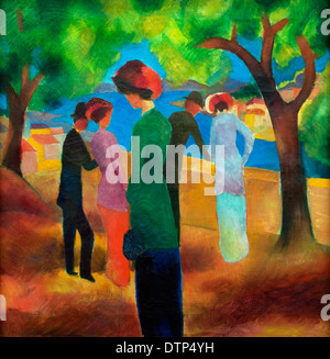 Dame en jupe verte 1913 August Macke (1887-1914) Allemand Allemagne Banque D'Images