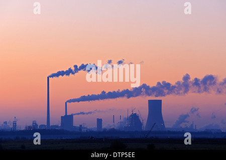 Colliery Walsum et nouveau disque centrale à charbon, Duisburg-Walsum, Bas-rhin, Rhénanie du Nord-Westphalie, Allemagne Banque D'Images