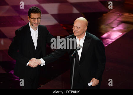 San Remo, Italie. Feb 21, 2014. participer à la quatrième nuit du 64ème Festival de la chanson de San Remo à l'Ariston Theatre le 21 février 2014 à Sanremo, Italie. Credit : Manuel Romano/NurPhoto ZUMAPRESS.com/Alamy/Live News Banque D'Images