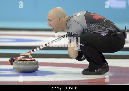 Sochi, Russie. 21 février 2014. Ryan Fry (CAN). Mens curling - FINAL - GBR v pouvez - Centre de curling Ice Cube - Parc olympique - Sotchi - Russie - 21/02/2014 Credit : Sport en images/Alamy Live News Banque D'Images