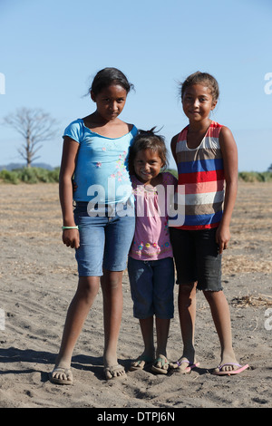 Les filles du village, El Tanque, Territoires du Nicaragua Banque D'Images