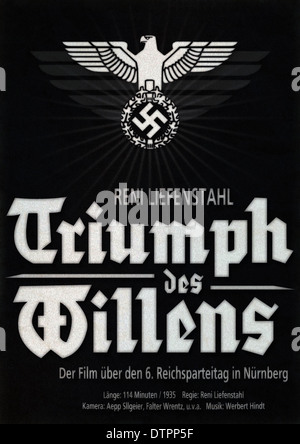 Affiche de film de triomphe de la volonté 1935 film réalisé par Leni Riefenstahl. Il raconte la 1934 Congrès du parti nazi à Nuremberg Banque D'Images