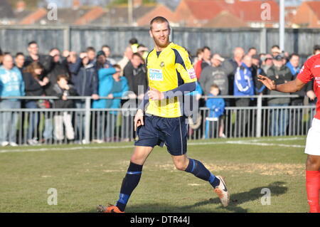 Gosport, UIK. Feb 22, 2014. Gosport Borough v Havant & Waterlooville, demi-finale, FA Trophy, 22 février 2014 (c) Paul Gordon/flashspix.co.uk/Alamy Live News Banque D'Images