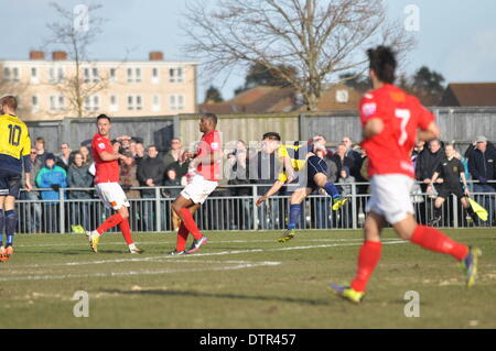 Gosport, UIK. Feb 22, 2014. Gosport Borough v Havant & Waterlooville, demi-finale, FA Trophy, 22 février 2014 (c) Paul Gordon, Alamy Live News Banque D'Images
