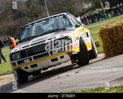 Stoneleigh Park, Coventry, Royaume-Uni. Feb 22, 2014. Retro course à étapes Live rally Stoneleigh Park B classe classique de voitures de rallye Ford,Audi,Ferrari,MG et divers autres fabricants Crédit : Steven re/Alamy Live News Banque D'Images