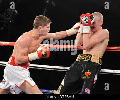 Hull, Royaume-Uni. Feb 22, 2014. Combats de boxe Matchroom soirée de la fierté de la Hull Ice Arena. Luke Campbell contre Scott Moises. Campbell arrêté Moises dans le 6e tour. Credit : Action Plus Sport/Alamy Live News Banque D'Images