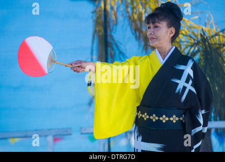 Danseur japonais effectuer au Nouvel An chinois qui a eu lieu à Las Vegas Banque D'Images