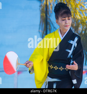 Danseur japonais effectuer au Nouvel An chinois qui a eu lieu à Las Vegas Banque D'Images