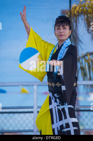 Danseur japonais effectuer au Nouvel An chinois qui a eu lieu à Las Vegas Banque D'Images