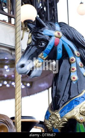 Le célèbre carrousel de chevaux au galop Banque D'Images