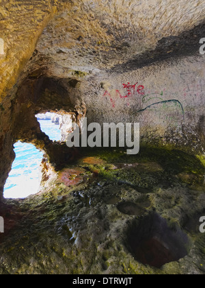 Vue de la grotte sous le château de Sant Nicolau à ciutadella de menorca, Minorque, Espagne Banque D'Images