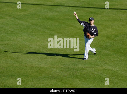Tampa, Floride, USA. Feb 18, 2014. Masahiro Tanaka (Yankees) MLB New York Yankees : camp de formation du printemps à Tampa, Floride, États-Unis . © AFLO/Alamy Live News Banque D'Images