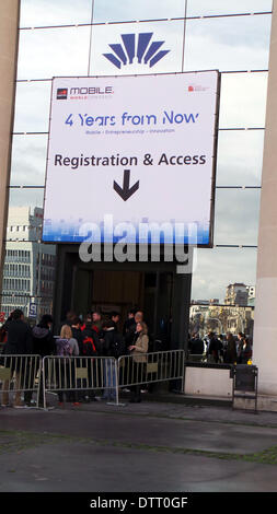 Barcelone, Espagne. 24 février 2014. Mobile World Congress (MWC) commence à Barcelone : Crédit Fco Javier Rivas Martín/Alamy Live News Banque D'Images