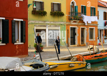 Bâtiments colorés. Burano. Venise. Veneto. Italie Banque D'Images