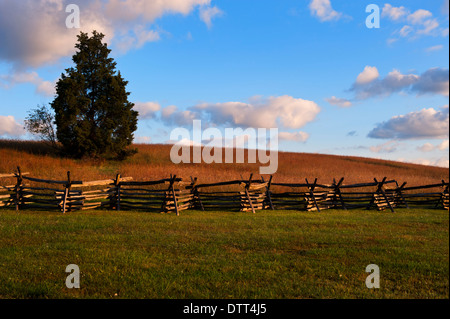 Guerre civile américaine bataille livrée ici en1862, Manassas Battlefield, paysage Virginie Banque D'Images