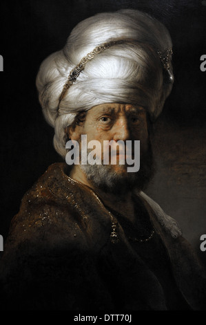 Rembrandt Harmenszoon van Rijn (1606-1669). Peintre hollandais. L'homme en robe oriental, 1635. Rijksmuseum. Amsterdam. La Hollande. Banque D'Images