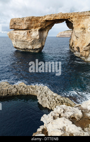 La fenêtre d'Azur, Dwejra Point, Gozo, Malte Banque D'Images